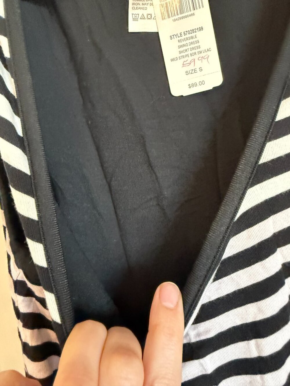 NWT Soma REVERSIBLE sleeveless dress featuring a unique black grey ombre. Size S - Picture 4 of 7